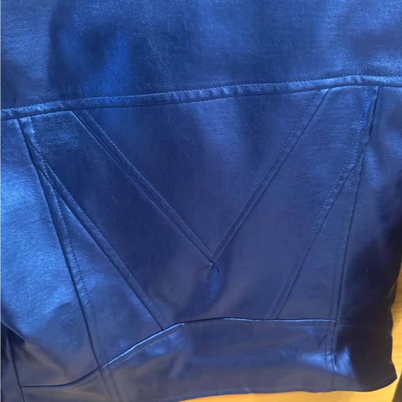 7 for All Mainkind - Stylish Blue Faux Leather Jacket. Size XS. NEW! - Picture 5 of 7